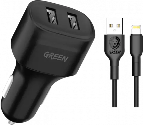 شارژر فندکی Green مدل GNCC24IP6BK به همراه کابل Lightning