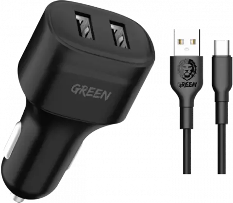 شارژر فندکی Green مدل GNCC24TYCBK به همراه کابل Type-C