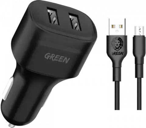 شارژر فندکی Green Lion مدل GNCC24MCRBK به همراه کابل Micro USB