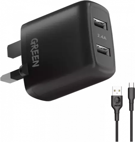 شارژر دیواری Green Lion مدل GNC24ATYCBK به همراه کابل USB Type-C
