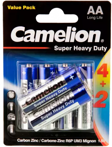 باتری قلمی Camelion مدل Super Heavy Duty 4+2R6PBS-BP