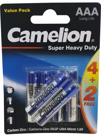 باتری نیم قلمی Camelion مدل Super Heavy Duty 4+2R03PBS-BP