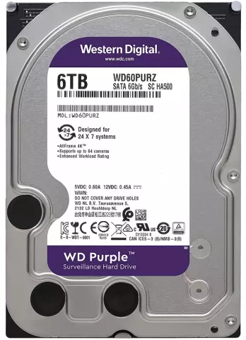 هارد اینترنال 6 ترابایت WD مدل Purple Surveillance WD63PURZ