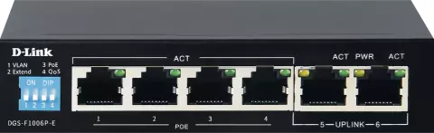 سوییچ 6 پورت D-Link مدل DGS-F1006P-E