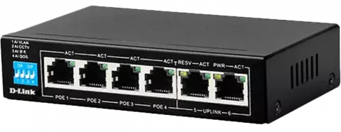 سوییچ 6 پورت D-Link مدل DGS-F1006P-E