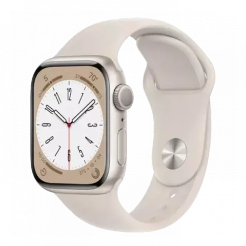 ساعت هوشمند اپل واچ سری 8 مدل 45MM S/M Starlight Aluminum Case با بند اسپورت کرمی