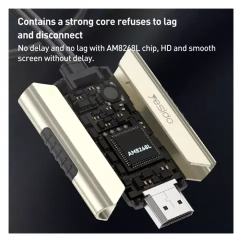 تبدیل 2 متری HDMI به USB-C، microUSB و Lightning یسیدو مدل HM14
