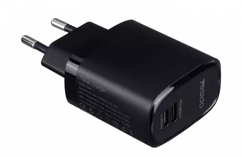 شارژر دیواری Yesido مدل YC44 به همراه یک کابل Type-C به Lightning