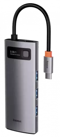 هاب 5 پورت Baseus مدل Metal Gleam 5 in 1 WKWG020013