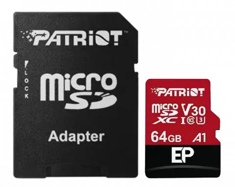 مموری کارت 64 گیگابایت Patriot مدل EP microSDXC کلاس 10 استاندارد UHS-I U3