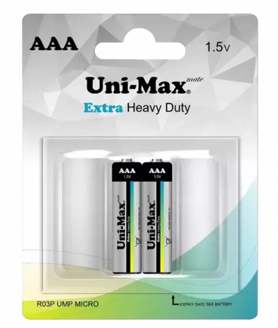 باتری نیم قلمی Uni-Max مدل Extra Heavy Duty UB-R03P-BP2B