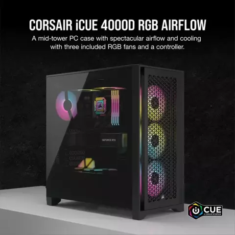 کیس گیمینگ Corsair مدل iCUE 4000D RGB AIRFLOW