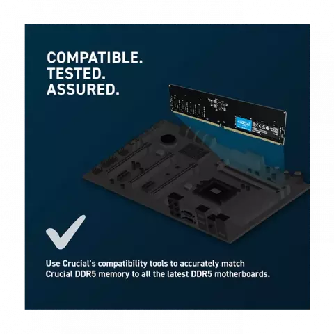 رم دسکتاپ (32GB*1) 32 گیگابایت Crucial مدل CT32G56C46U5 DDR5 5600MHz