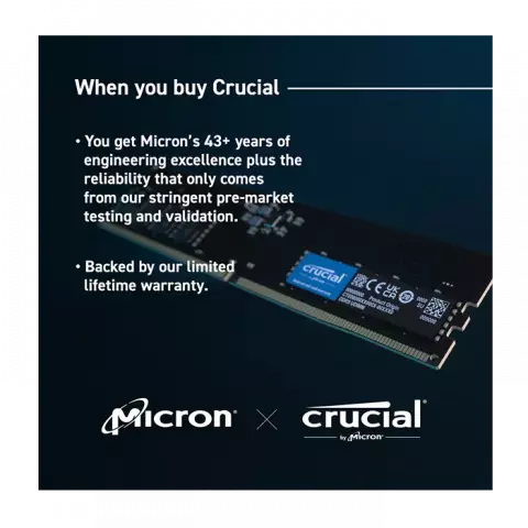 رم دسکتاپ (32GB*1) 32 گیگابایت Crucial مدل CT32G56C46U5 DDR5 5600MHz