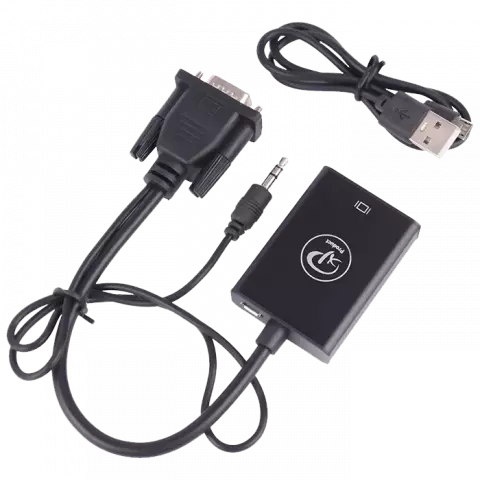 کابل تبدیل VGA به HDMI ایکس پی پروداکت مدل XP-T906K همراه با کابل AUX