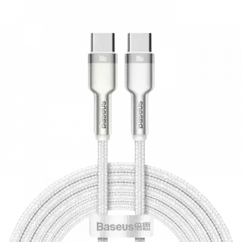 BASEUS CAFULE CATJK-D02 2M METAL WHITE TYPE-C CABLE