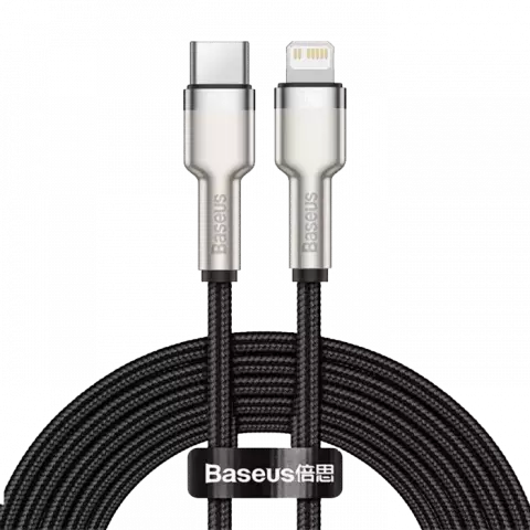 BASEUS CAFULE CATJK-B01 2M METAL BLACK TYPE-C TO LIGHTNING CABLE
