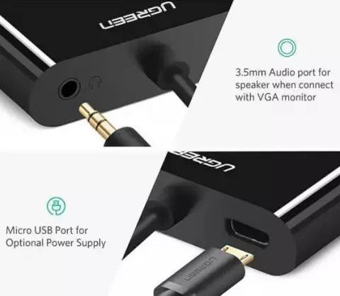 کابل تبدیل HDMI به VGA و HDMI یوگرین مدل CM101-40744