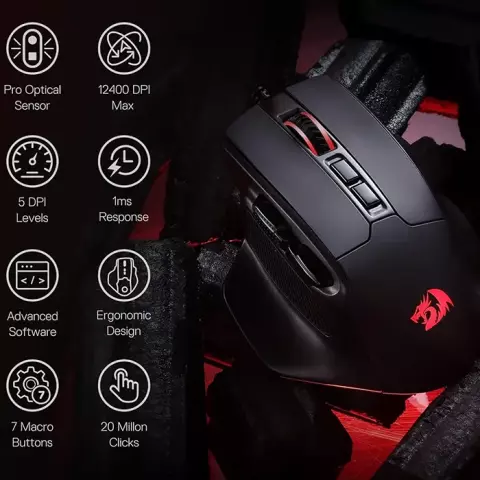 موس سیمی گیمینگ Redragon مدل BULLSEYE M806 RGB