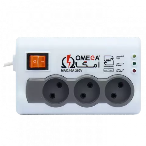 OMEGA 3 PORT 3M P3000 WITH KEY WHITE POWER STRIP PROTECTOR