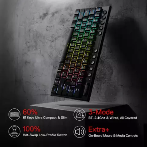 کیبورد بی سیم گیمینگ Redragon مدل Noctis Pro K632 Pro با سوییچ قرمز