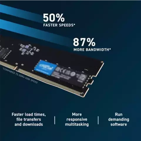 رم دسکتاپ (8GB*1) 8 گیگابایت Crucial مدل CB8GU4800 DDR5 4800MHz
