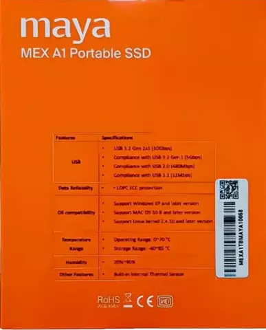 حافظه SSD اکسترنال 1 ترابایت Maya مدل  MEX A1