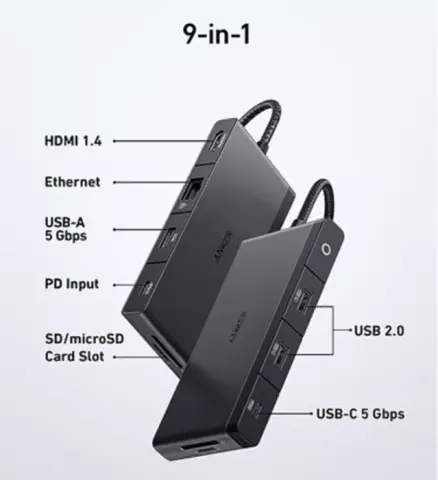 هاب 9 پورت Anker مدل A8373 552 9-in-1 USB-C