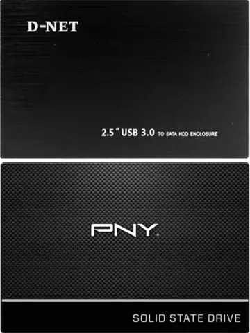 حافظه SSD اکسترنال 500 گیگابایت (حافظه SSD اینترنال 500 گیگابایت PNY به همراه باکس حافظه 2.5 اینچی D-NET)