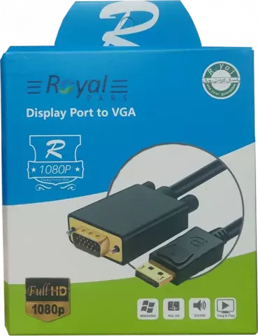 کابل تبدیل 1.8 متری DisplayPort به VGA رویال