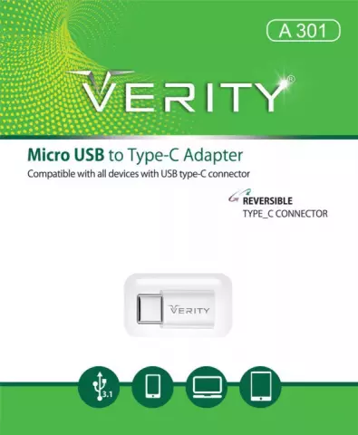 تبدیل MICRO USB به VERITY TYPE C مدل A301