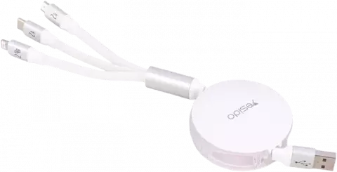 کابل شارژ 1.2 متری USB به Micro USB, Type-C ,Lightning یسیدو مدل CA117