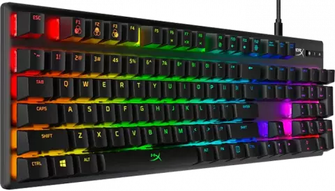 کیبورد سیمی گیمینگ HyperX مدل Alloy Origins با سوئیچ‌ آبی (aqua)
