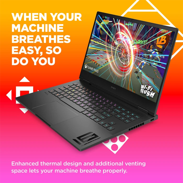 لپ تاپ گیمینگ 16.1 اینچ HP مدل OMEN 16-WF0083DX (i9 13900H-16GB-1TB SSD-FHD-RTX4060-Backlight-Mouse) به همراه موس HP