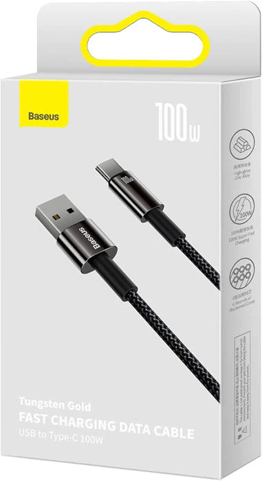 کابل شارژ 2 متری USB به Type-C باسئوس مدل TUNGSTEN GOLD CAWJ000101