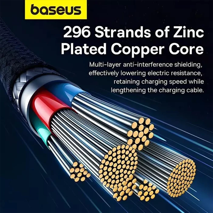 کابل شارژ 1 متری Type-C به Type-C باسئوس ARAMID CB000051
