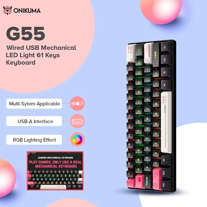 کیبورد سیمی گیمینگ Onikuma مدل G55