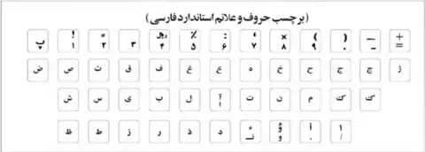 لیبل فارسی کیبورد شفاف با حروف مشکی