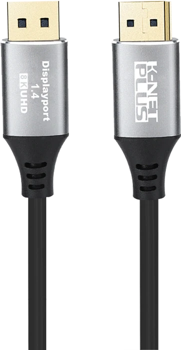 K-NET PLUS 1.8M DISPLAY PORT MALE TO MALE 8K KP-CDP1418 BLACK CABLE