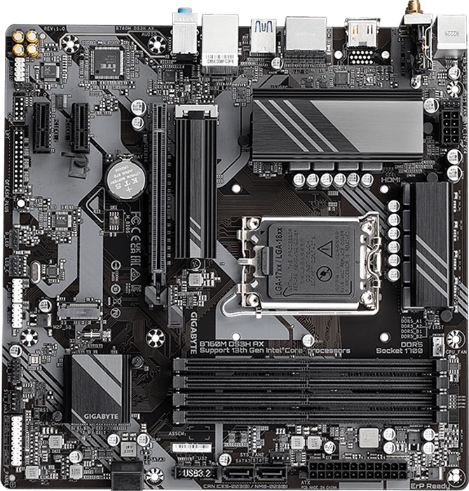 مادربرد GIGABYTE مدل B760M DS3H AX (rev. 1.x)