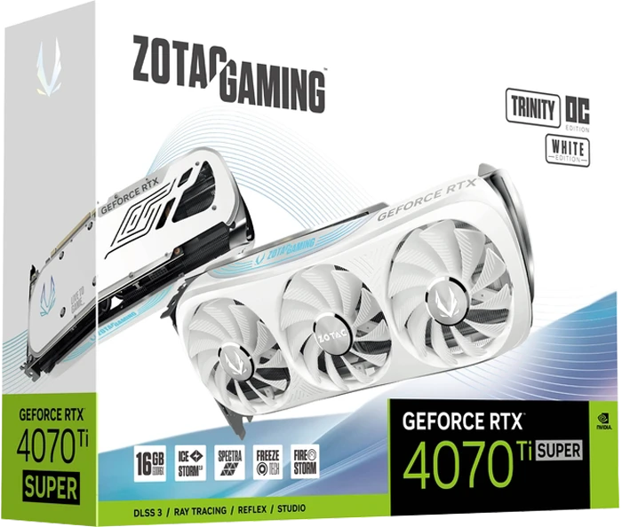 کارت گرافیک Zotac مدل GAMING GeForce RTX 4070 Ti SUPER Trinity OC White Edition 16GB GDDR6X
