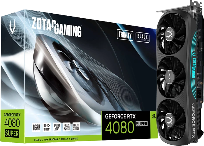 کارت گرافیک Zotac مدل GAMING GeForce RTX 4080 SUPER Trinity Black Edition 16GB GDDR6X