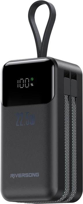 RIVERSONG PHANTOM 20 2 PORT 20000MAH 22.5W BLACK POWER BANK