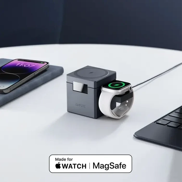شارژر بی‌سیم 3 در 1 Anker مدل Cube with MagSafe Y1811