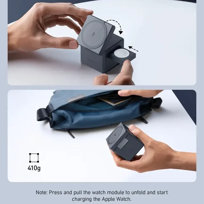 شارژر بی‌سیم 3 در 1 Anker مدل Cube with MagSafe Y1811