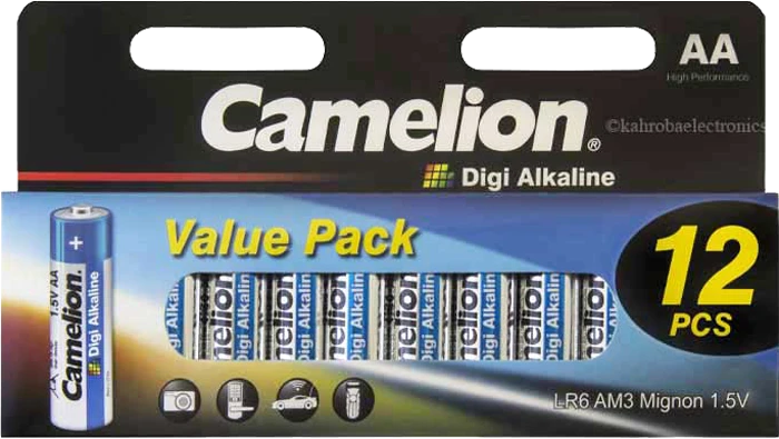 باتری قلمی 12 عددی Camelion مدل Digi Alkaline LR6-HP12DG