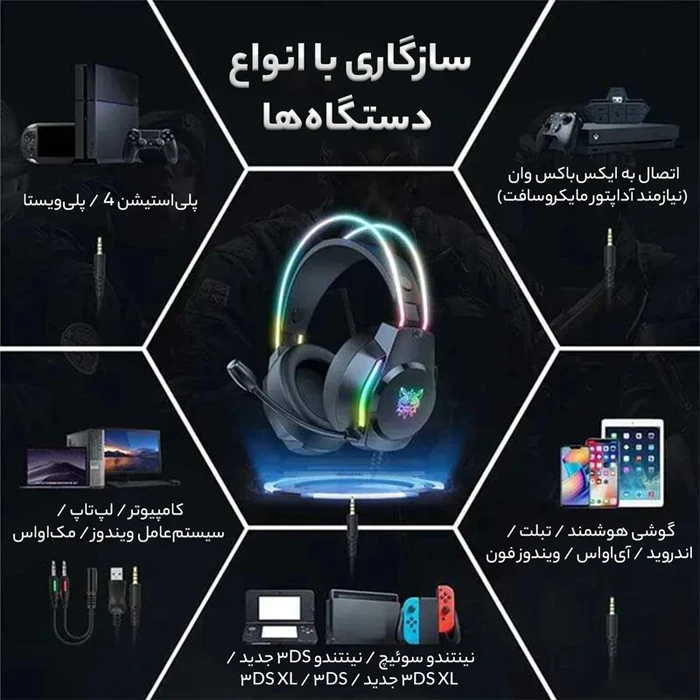 هدست سیمی گیمینگ Onikuma مدل X26