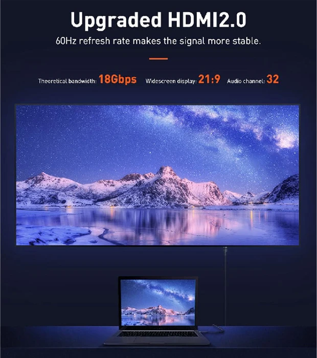 کابل 2 متری HDMI باسئوس مدل CADKLF-F01