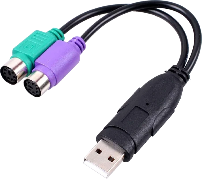 PS2 TO USB KB BLACK CABLE