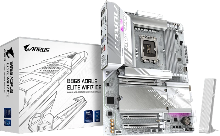 مادربرد GIGABYTE مدل B860 AORUS ELITE WIFI7 ICE DDR5